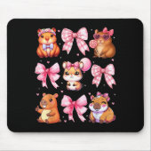 Tapis De Souris Cute Coquette Bow Capybara Pajamas Pjs Clothes Gir (Devant)