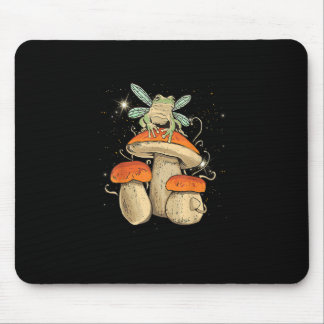 Tapis De Souris Cute Cottagecore Mushroom Frog Goblincore Style