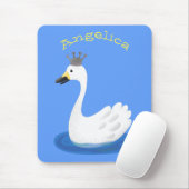 Tapis De Souris Cute cygne blanc avec dessin de la couronne (Avec souris)