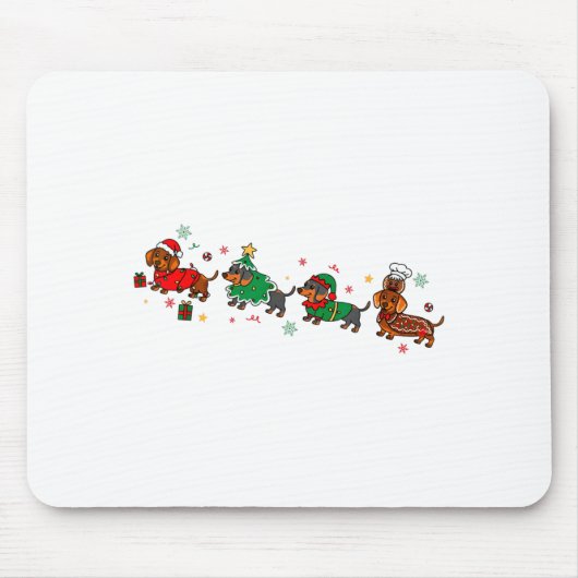 Tapis De Souris Cute Dachshund Christmas Parade Christmas (Devant)