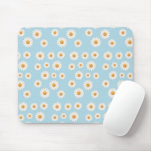 Tapis De Souris Cute Daisy Floral - Accessoire de bureau esthétiqu (Avec souris)