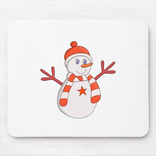 Tapis De Souris Cute étoile Snowman (Devant)