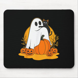Tapis De Souris Cute Fantôme Chat noir Citrouille Halloween Mer Éf