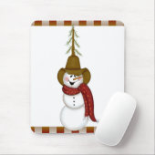 Tapis De Souris Cute Folk Art Cowboy Snowman (Avec souris)