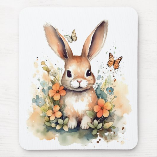 Tapis De Souris Cute Forest bébé lapin Pintes Nursery Art (Devant)