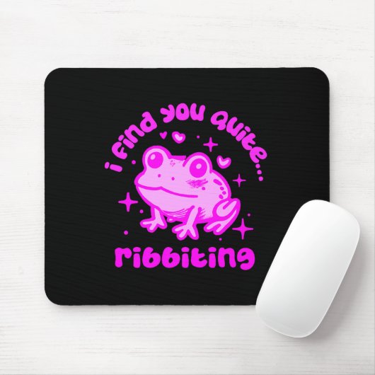 Tapis De Souris Cute Frog Pun Ribbiting Frog Lovers Quote Design P (Avec souris)
