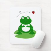 Tapis De Souris Cute Frog sur Lily Pad avec l'illustration de Lady (Avec souris)