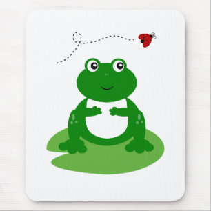 Tapis De Souris Cute Frog sur Lily Pad avec l'illustration de Lady