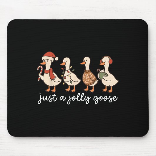 Tapis De Souris Cute Funny Just A Jolly Goose Silly Santa Hot Coco (Devant)
