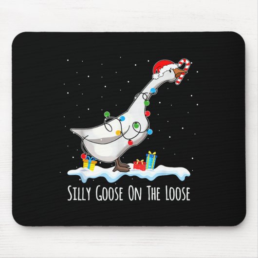 Tapis De Souris Cute Funny Santa Duck Silly Goose On The Loose Chr (Devant)
