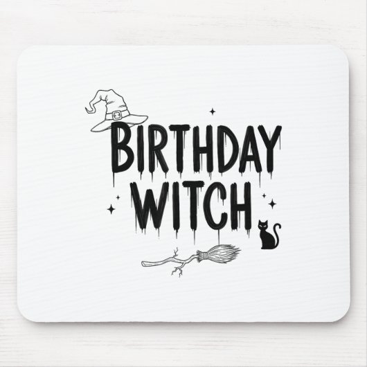 Tapis De Souris Cute Funny Witch Witchy Birthday Witches Happy Wom (Devant)