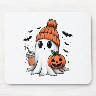 Tapis De Souris Cute Ghost Boire Café Halloween Ghost Café