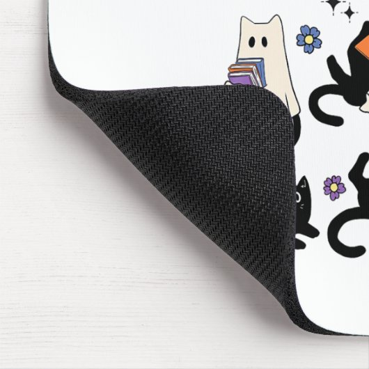 Tapis De Souris Cute Ghost Chat Lecture Livres Lover Bookish Hallo (Coin)