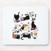 Tapis De Souris Cute Ghost Chat Lecture Livres Lover Bookish Hallo (Devant)
