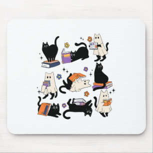 Tapis De Souris Cute Ghost Chat Lecture Livres Lover Bookish Hallo