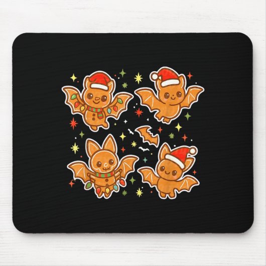 Tapis De Souris Cute Gingerbread Bats Soky Christmas Cookie Graphi (Devant)