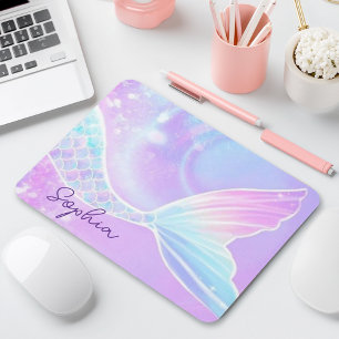 Tapis De Souris Cute Girls Iridescente Mermaid Queue personnalisée