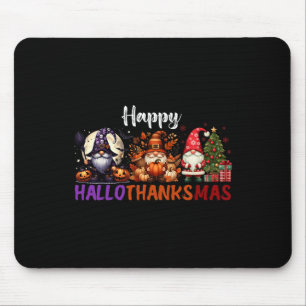 Tapis De Souris Cute Gnomes Joyeux Hallothanksmas Halloween Thanks