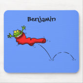 Tapis De Souris Cute grenouille dans une chaussette rouge saut de (Devant)