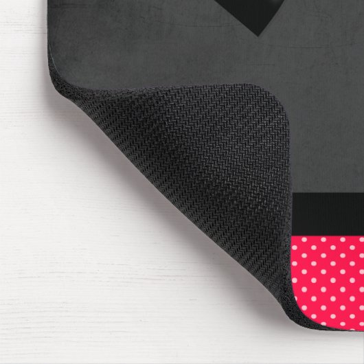 Tapis De Souris Cute Grenouille Fille Sur Pois Rouges - Bow Noir (Coin)