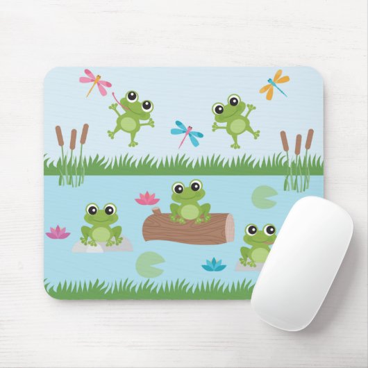 Tapis De Souris Cute grenouilles en étang (Avec souris)
