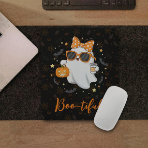 Tapis De Souris Cute Halloween Ghost Citrouille épice personnalisé