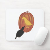 Tapis De Souris Cute Halloween Jack O'Lantern et Crow (Avec souris)