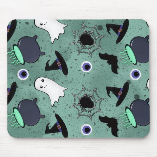 Tapis De Souris Cute Halloween Motif sans couture (Devant)
