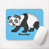 Tapis De Souris Cute happy panda bear with flower cartoon (Avec souris)