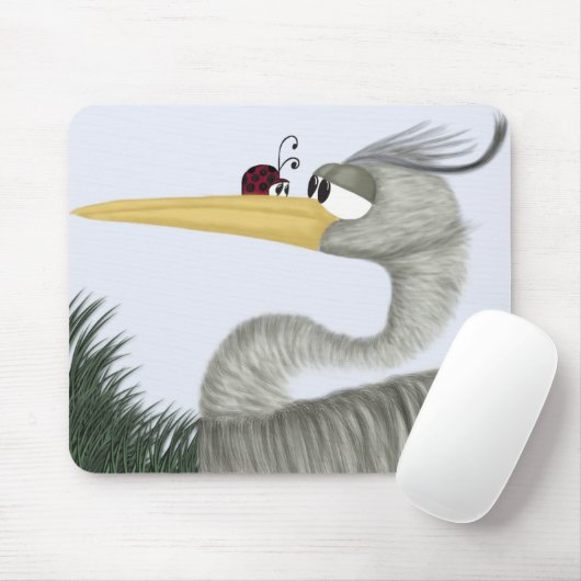 Tapis De Souris Cute Heron et Ladybug (Avec souris)