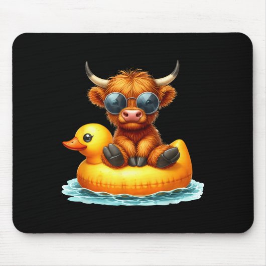 Tapis De Souris Cute Highland Cow Duck Ol Float Summer Vibes Swimm (Devant)