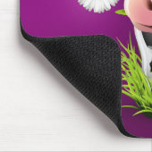 Tapis De Souris Cute Holstein cow in grass over purple (Coin)