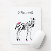 Tapis De Souris Cute Hot Rose et Black Girly Zebra avec le nom (Avec souris)
