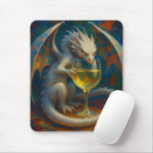 Tapis De Souris Cute Ivory Dragon & White Wine Fantasy Art (Avec souris)