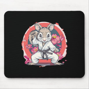 Tapis De Souris Cute Karate Écureuil Lotus Fleur Mixed martial art