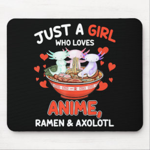 Tapis De Souris Cute Kawaii Anime Axolotl Japonais Ramen nouilles 