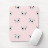 Tapis De Souris Cute Kawaii Bear Face Pattern on Pastel Pink (Avec souris)