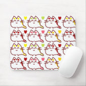 Tapis De Souris Cute Kawaii Chats et Coeurs Motif (Avec souris)
