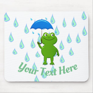 Tapis De Souris Cute Kawaii Grenouille et pluie