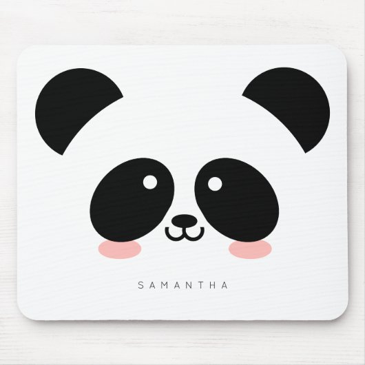 Tapis De Souris Cute Kawaii Panda| Ajouter votre nom (Devant)