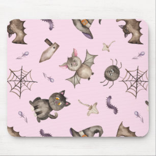 Tapis De Souris Cute Kids Cat Bat Spider Halloween Motif