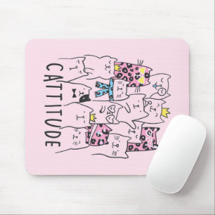 Tapis De Souris Cute Kitten Cattitude Cadeau Amoureux des chats