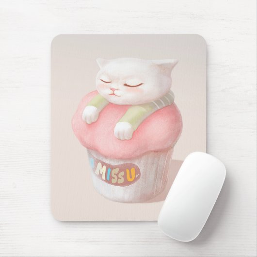 Tapis De Souris Cute Kitten Cupcake (Avec souris)