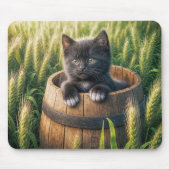 Tapis De Souris Cute Kitten En Baril De Bois (Devant)