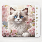 Tapis De Souris Cute Kitten Spring Rose Sakura Nom Mousepad (Devant)