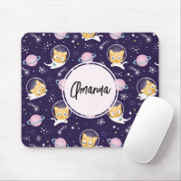 Cute Kitty Chat Astronauts Motif