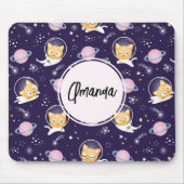 Tapis De Souris Cute Kitty Chat Astronauts Motif (Devant)
