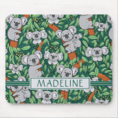 Tapis De Souris Cute Koala Motif personnalisé Vert foncé (Devant)