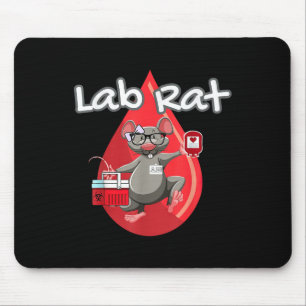 Tapis De Souris Cute Lab Rat Blood Bank Technologue Médicale Scien