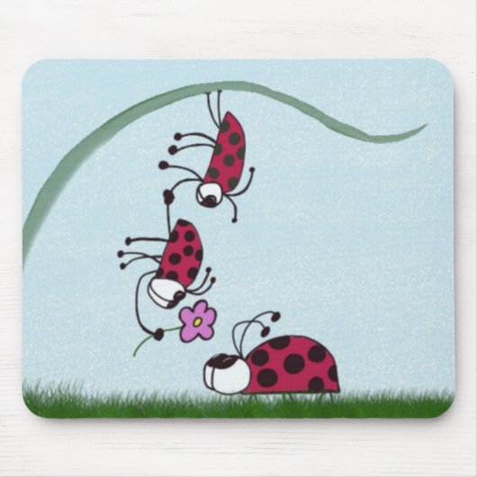 Tapis De Souris Cute Ladybug Professant Sa Peinture D'Amour (Devant)